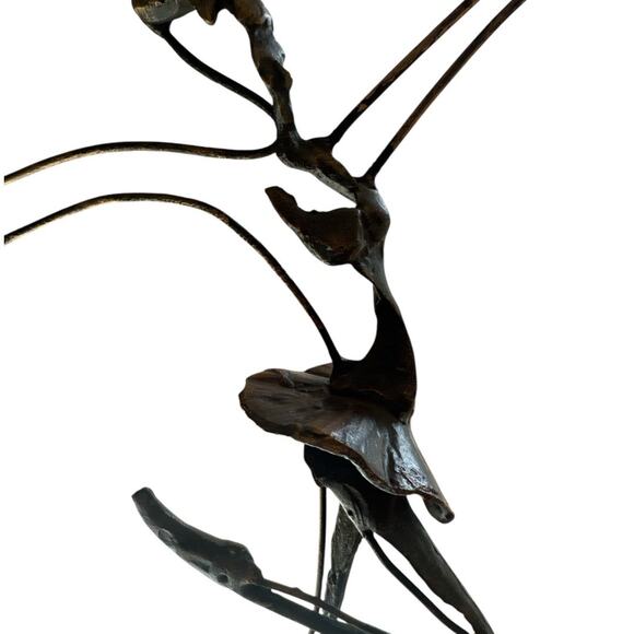 Modernist Brutalist Bronze Ballerina Figurative Sculpture Marble Base - Picture 7 of 9